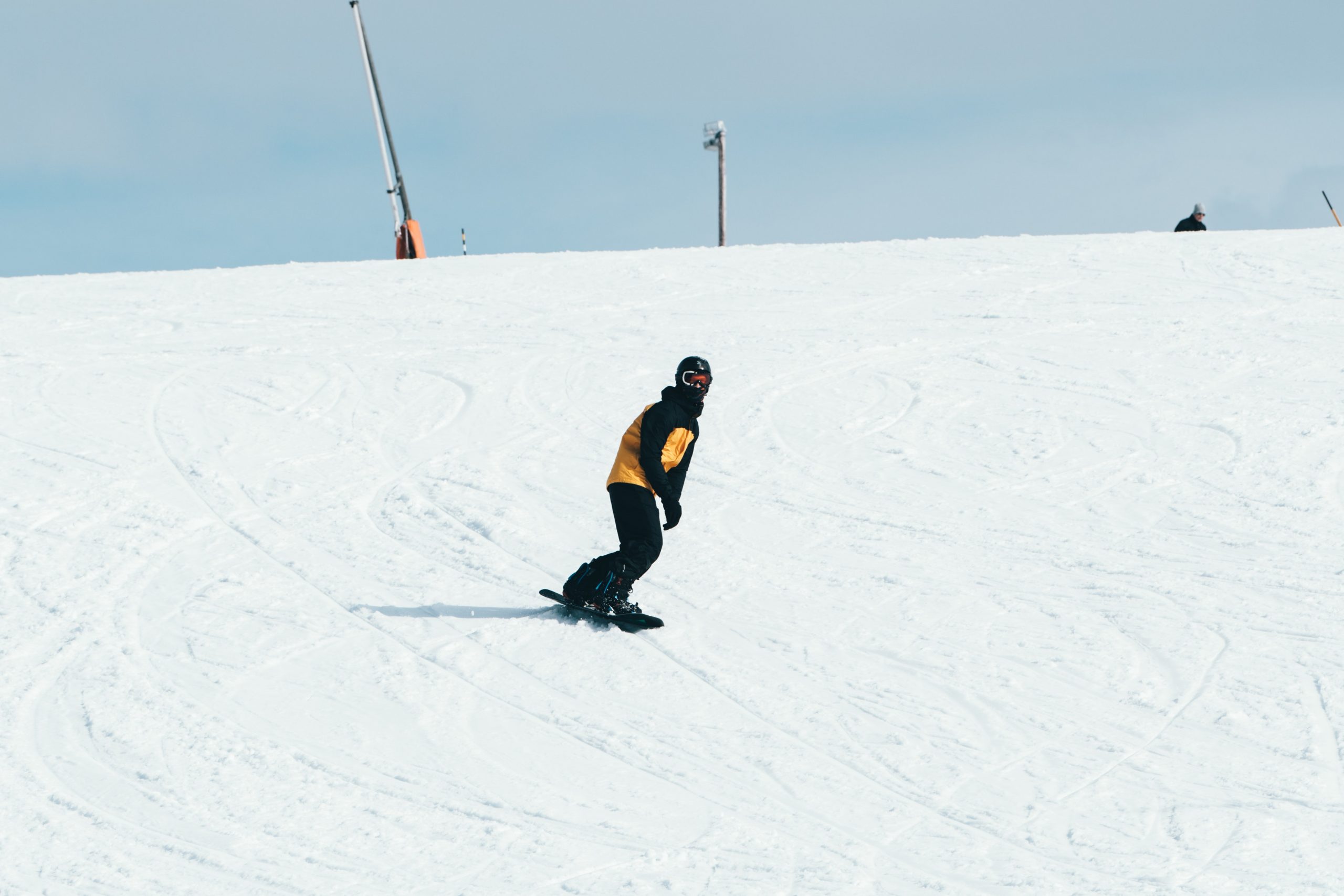 Snowboard Beginner on the Slope